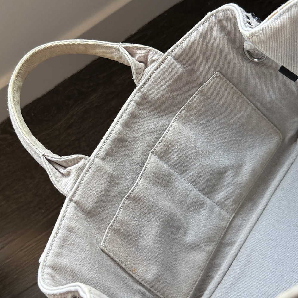 Prada Canapa Evil Eye Gray Tote with Grommets and Studs - Picture 14 of 15